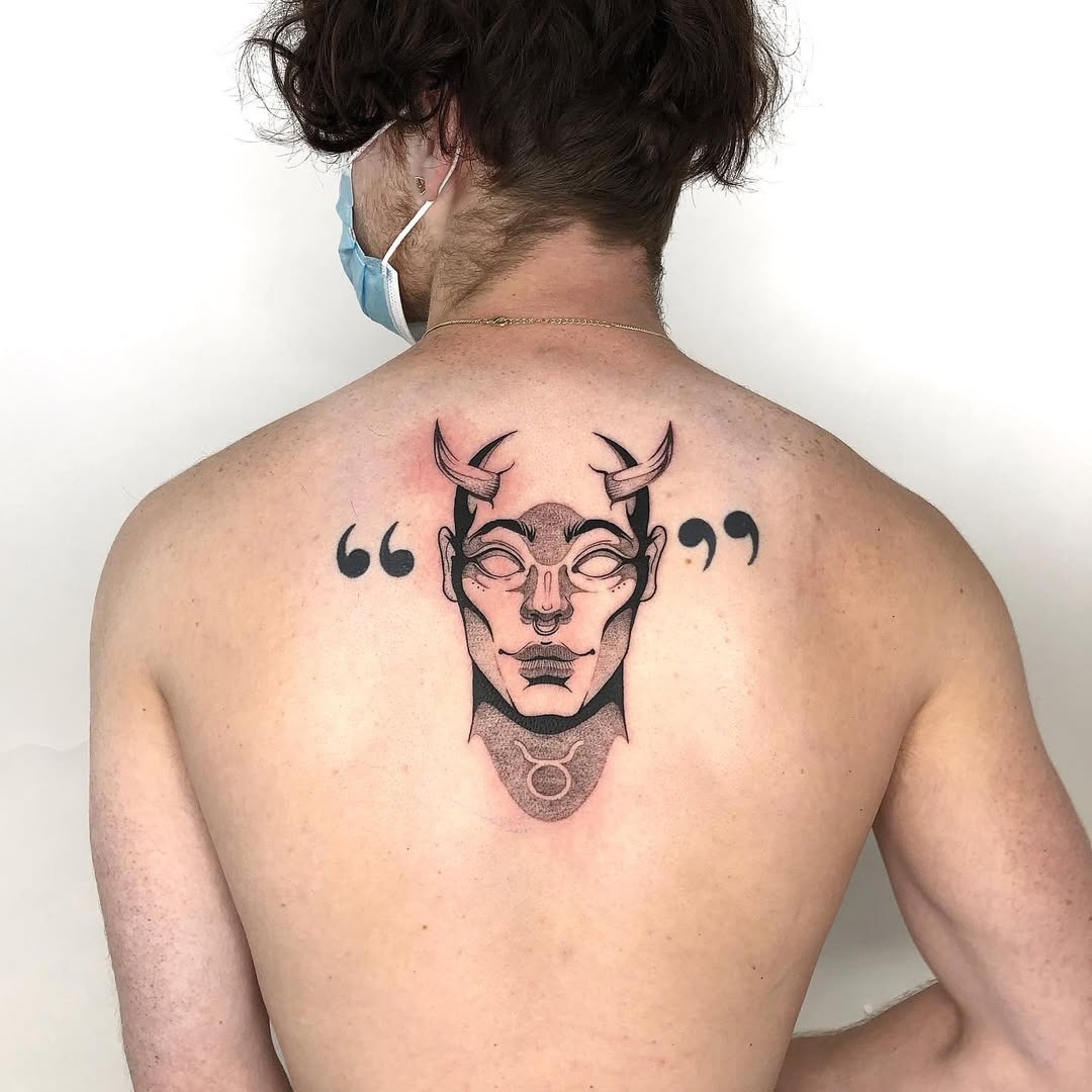 Bold Taurus Back Tattoo Tattoo Design
