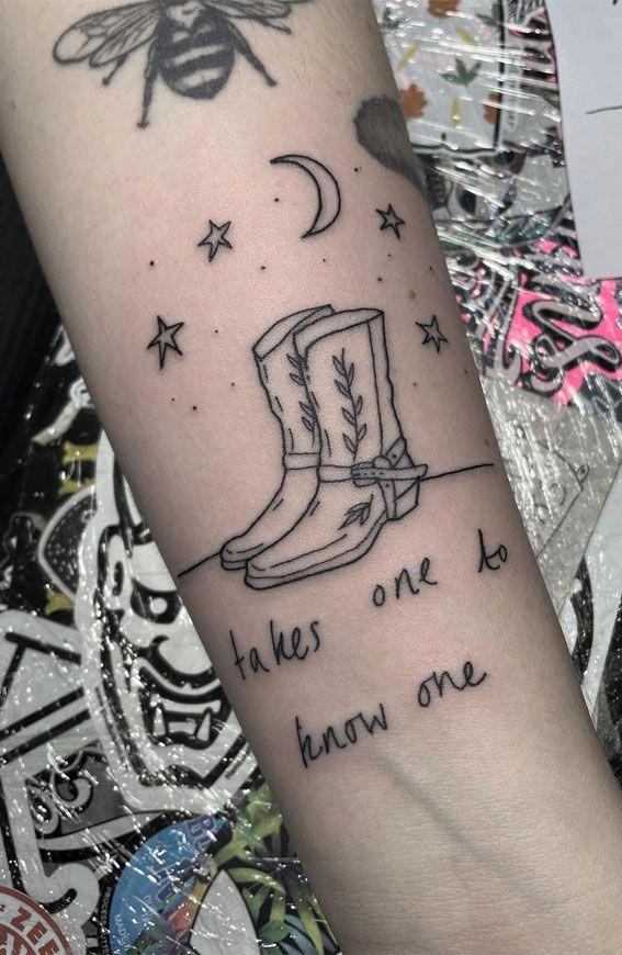 Cowboy Boots and Stars Tattoo Tattoo Design