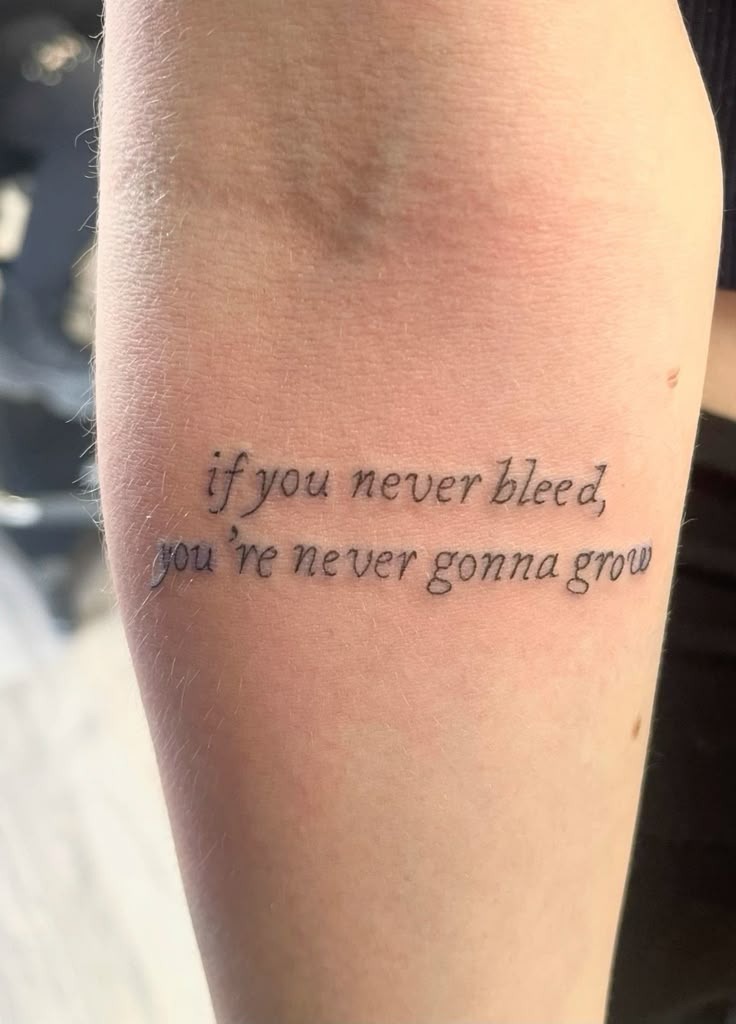 Growth Lyric Arm Tattoo Tattoo Design