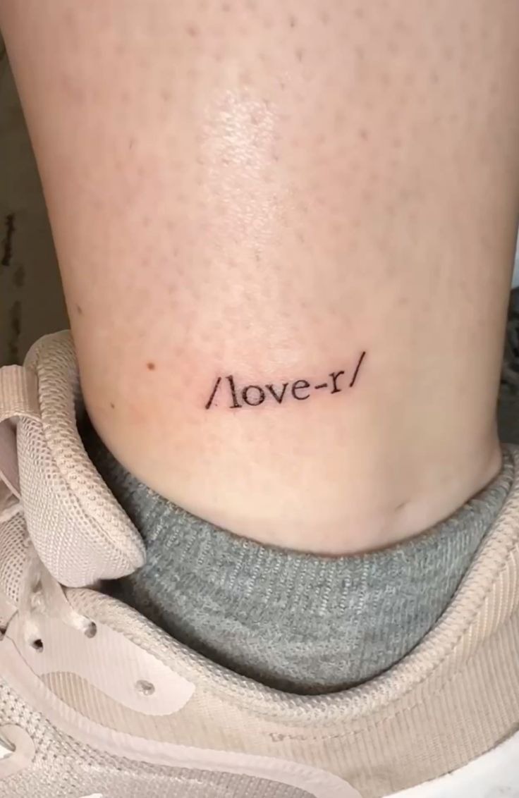 Lover Dictionary-Style Ankle Tattoo Tattoo Design