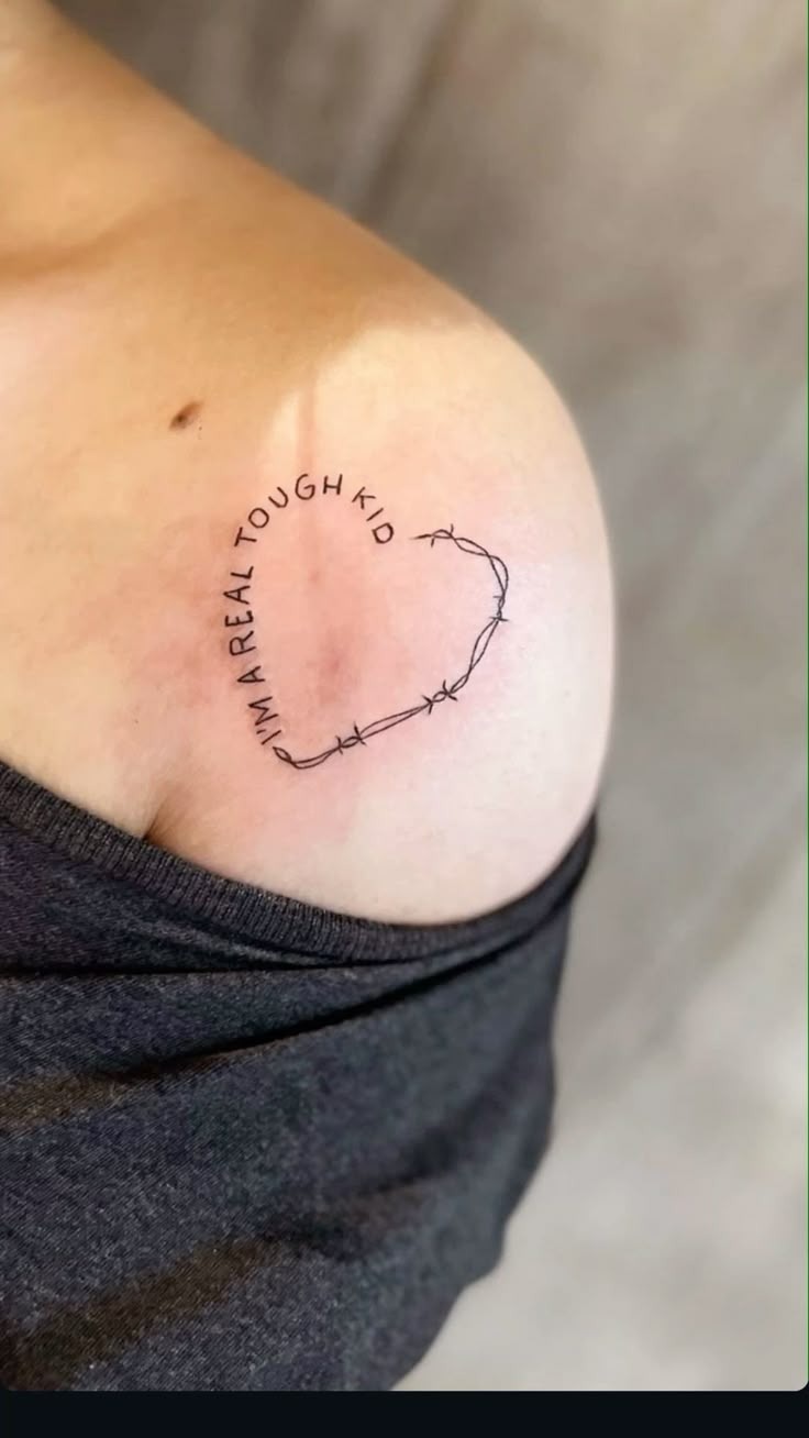 Real Tough Kid Barbed Heart Tattoo Tattoo Design