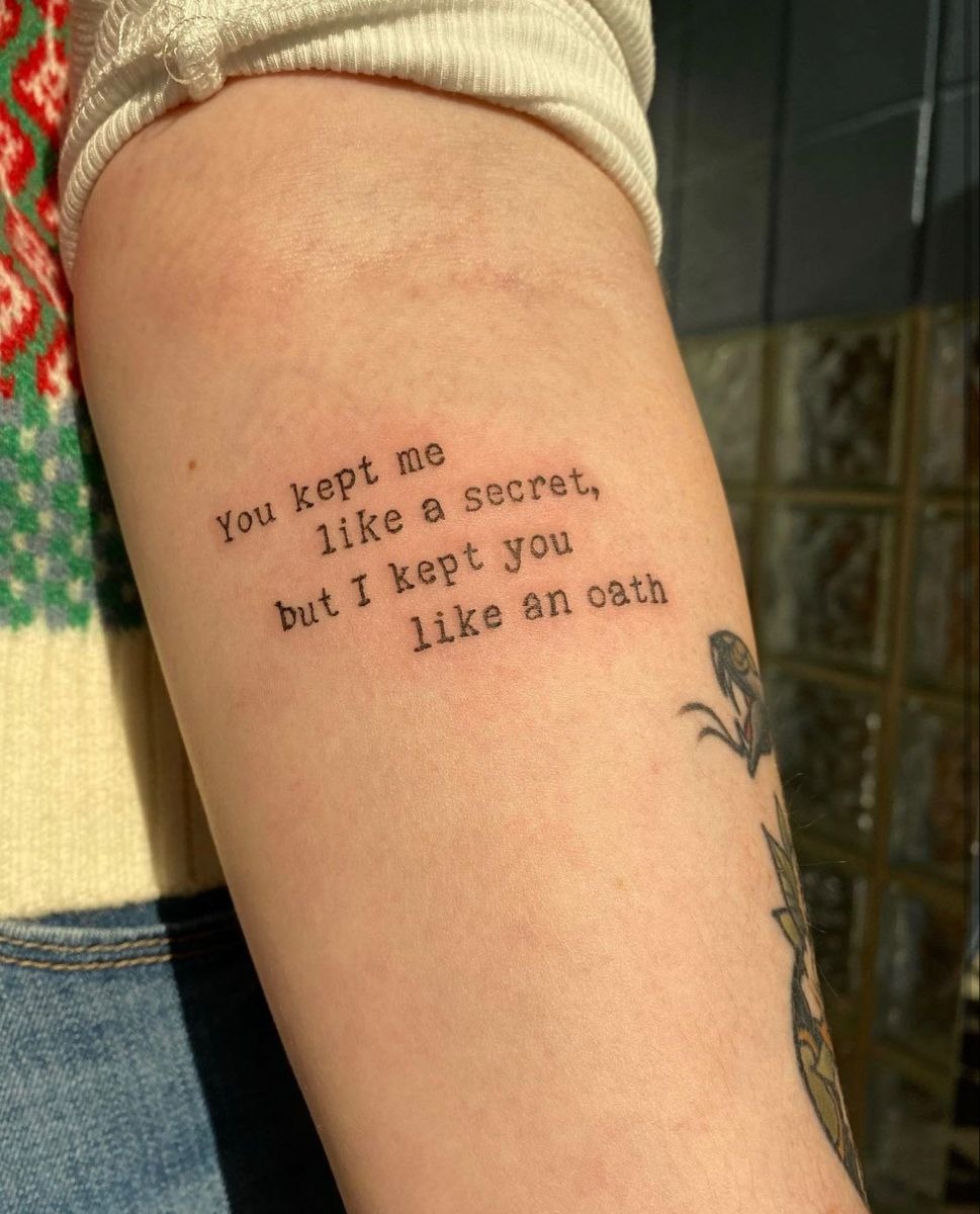 Secret and Oath All Too Well Tattoo Tattoo Design