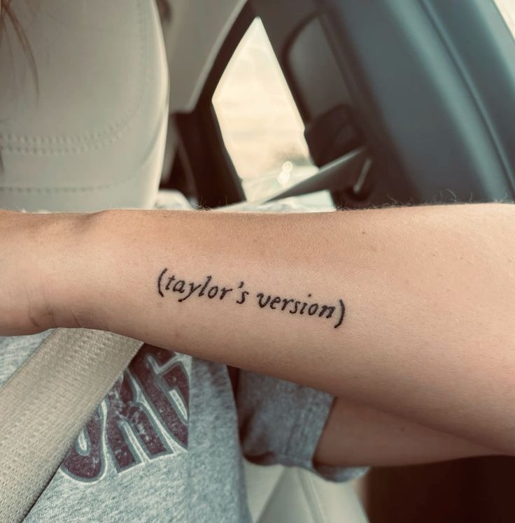 Taylor’s Version Script Tattoo Tattoo Design
