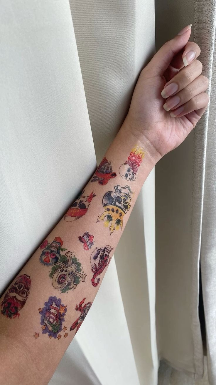 Colorful Sticker Sleeve Temporary Tattoos Tattoo Design