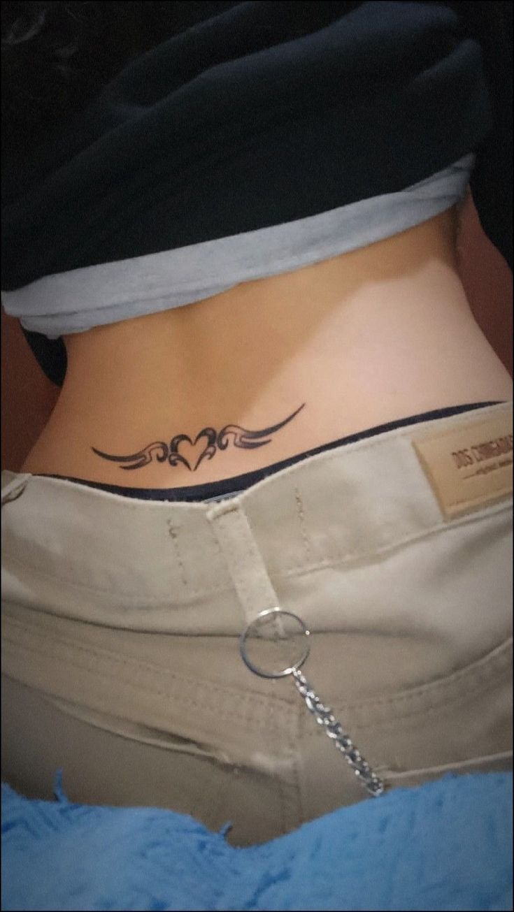 Lower Back Winged Heart Temporary Tattoo Tattoo Design