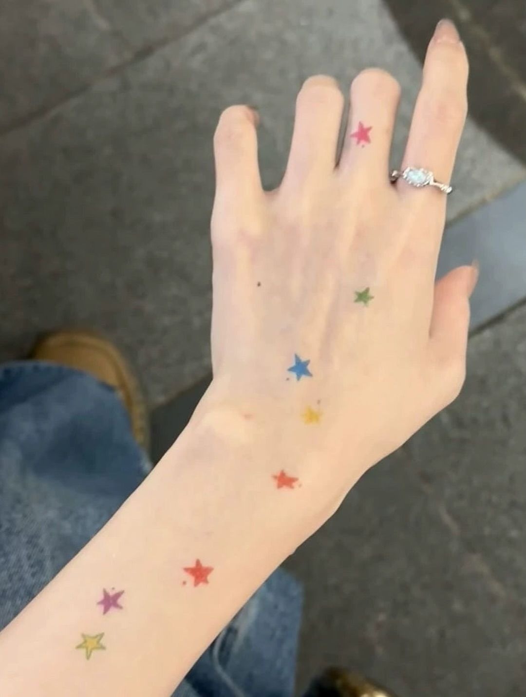 Rainbow Star Trail Temporary Tattoos Tattoo Design
