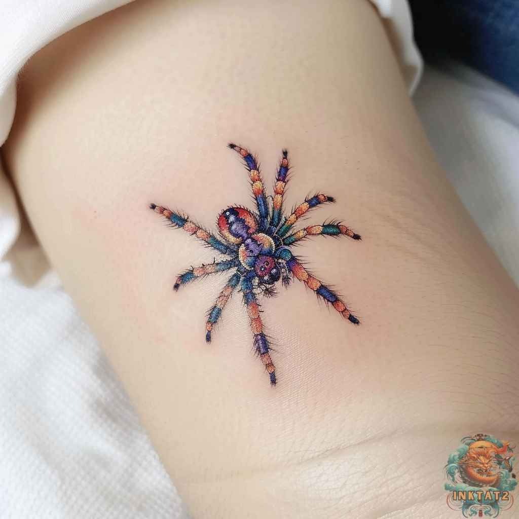 Realistic Colorful Spider Temporary Tattoo Tattoo Design