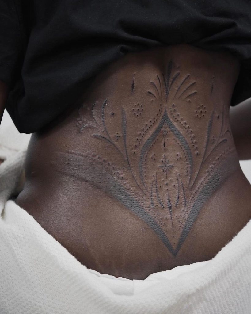 Delicate Abstract Lines Tattoo Design