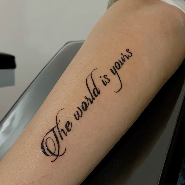 Cursive Simplicity in Script Tattoo Design