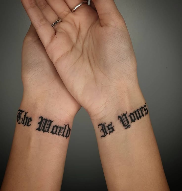 Gothic Wrist Script Tattoo Design