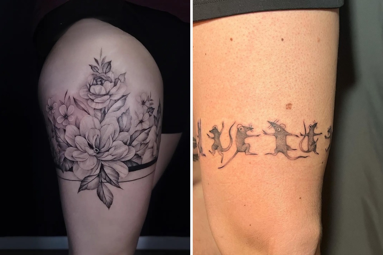 16+ Thigh Band Tattoo Ideas With Inspiring Artistic Placement Featured Lookbook Collage