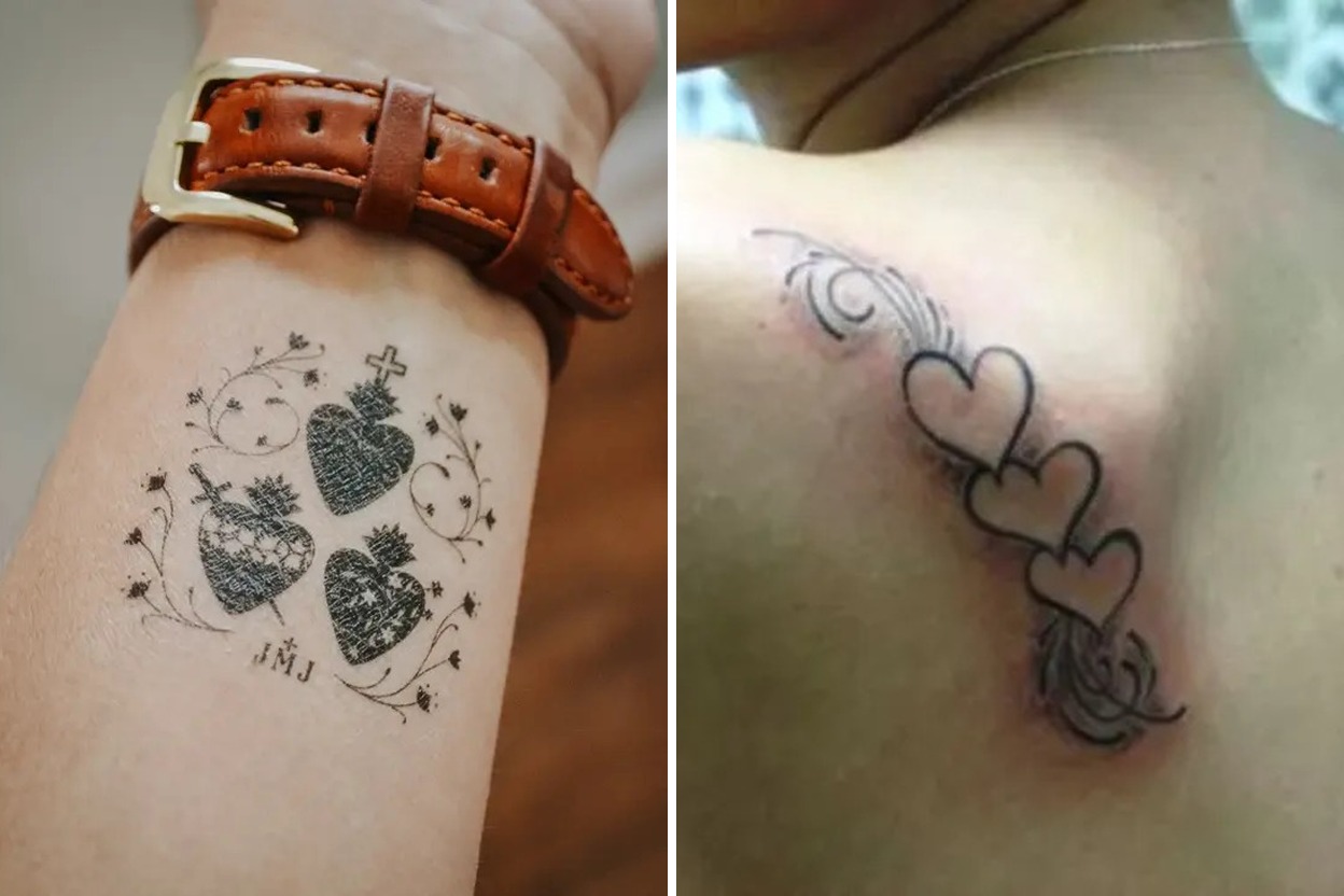 33+ Three Hearts Tattoo Ideas & Inspiration Featured Lookbook Collage