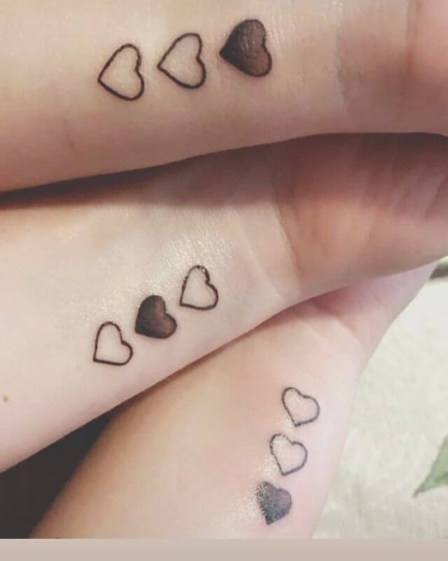 Matching Heart Tattoos for Close Connections Tattoo Design