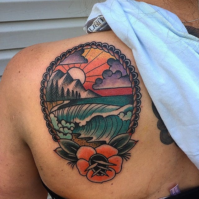 A Window Into Island Views Tattoo Design
