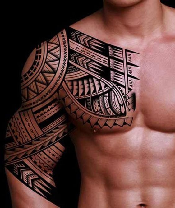 Banded Chest and Upper Arm Design Tiki Tattoos Tattoo Design