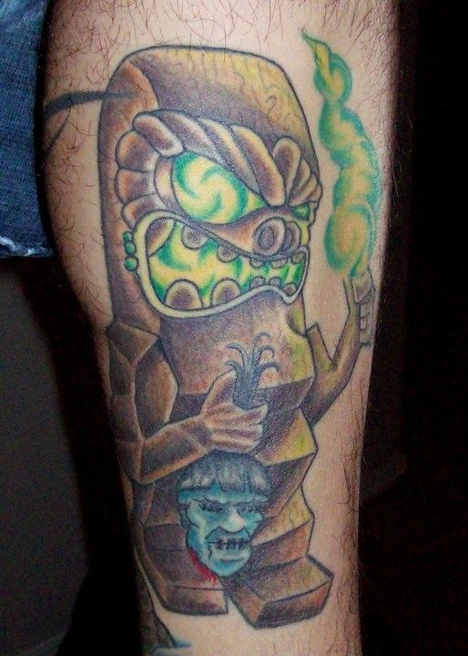 Menacing Tiki in Contemporary Style Tiki Tattoo Tattoo Design