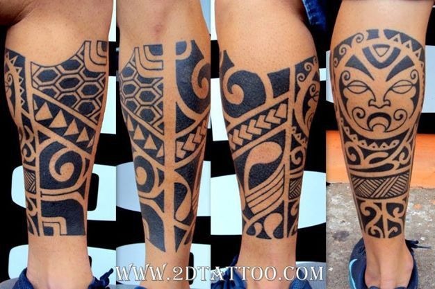 Tribal Design With Triangle Motifs Tiki Tattoo Tattoo Design