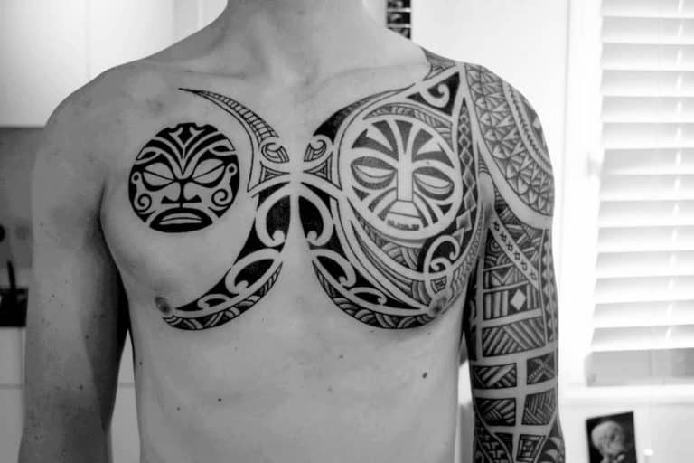 Tribal Display With Symbolic Insets Tiki Tattoo Tattoo Design