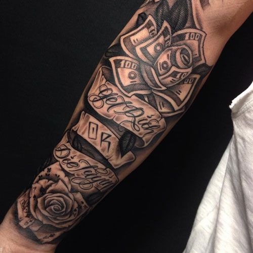 Compass and Nature Forearm Tattoo Tattoo Design