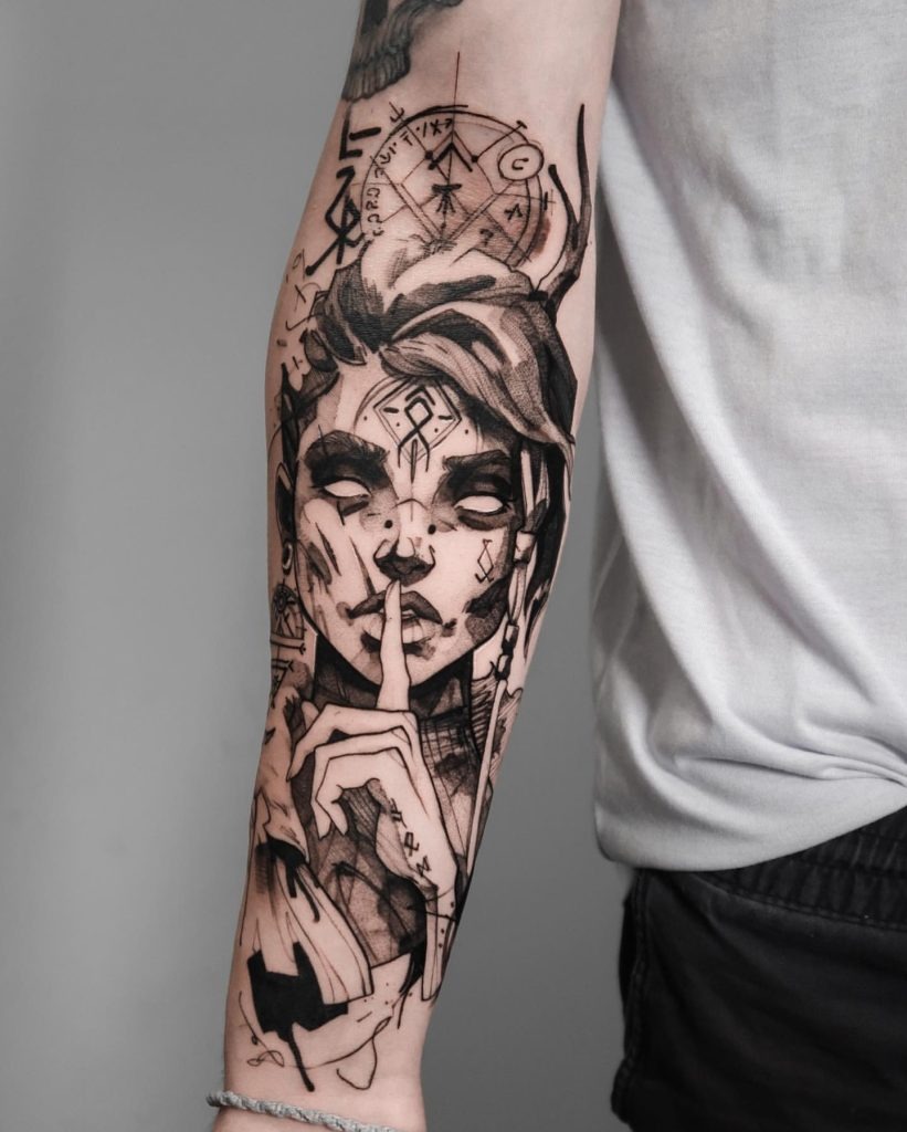 Lion Cub and Adult Lion Tattoo Tattoo Design