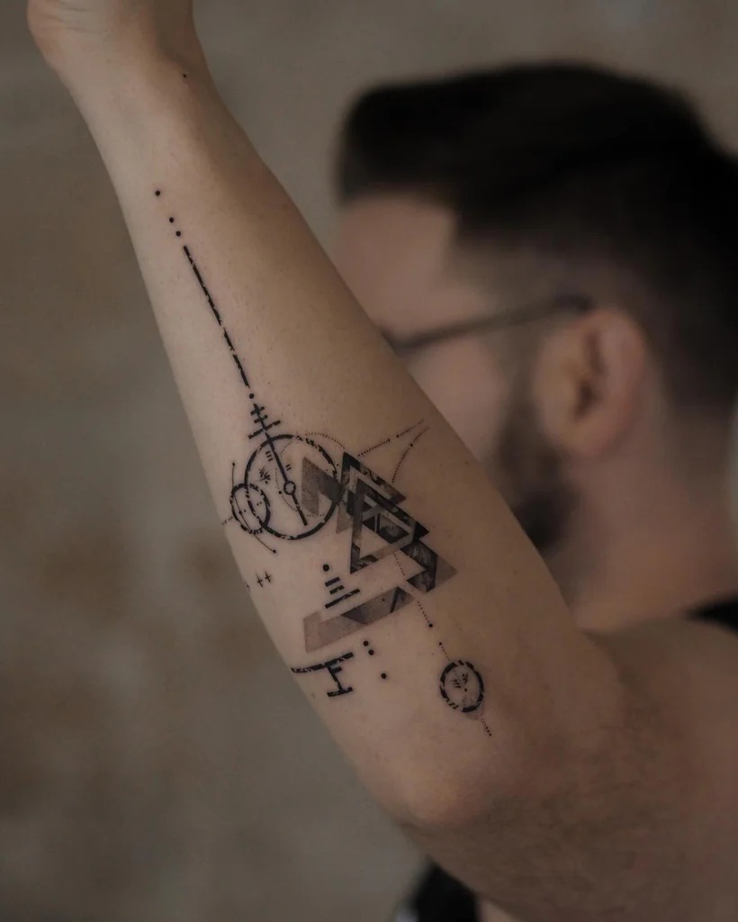 Minimalist Geometric Forearm Tattoo Tattoo Design