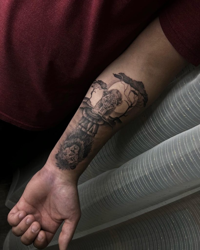 Realistic Eye and Galaxy Forearm Tattoo Tattoo Design