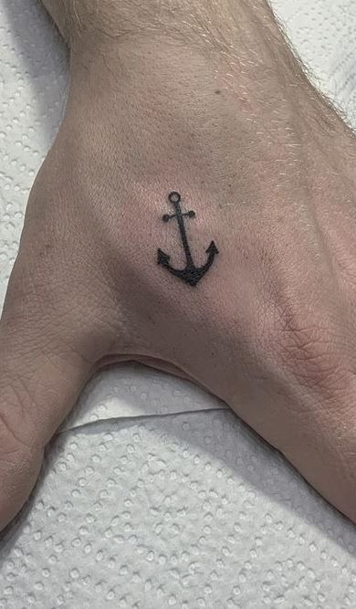 Tiny Anchor Hand Tattoo Tattoo Design