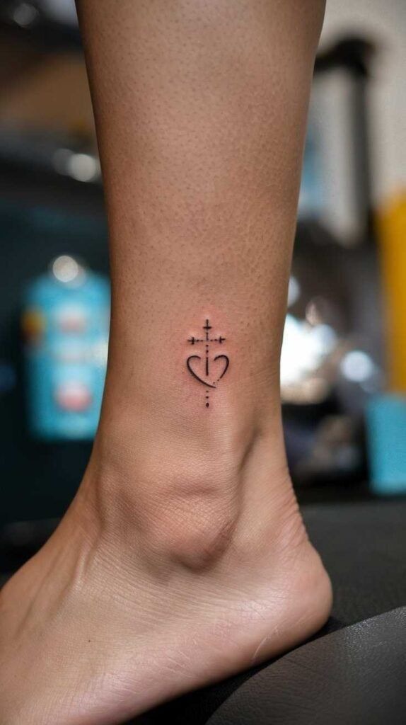 Tiny Faith Heart Ankle Tattoo Tattoo Design
