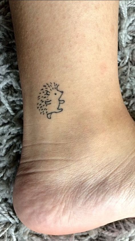 Tiny Hedgehog Ankle Tattoo Tattoo Design