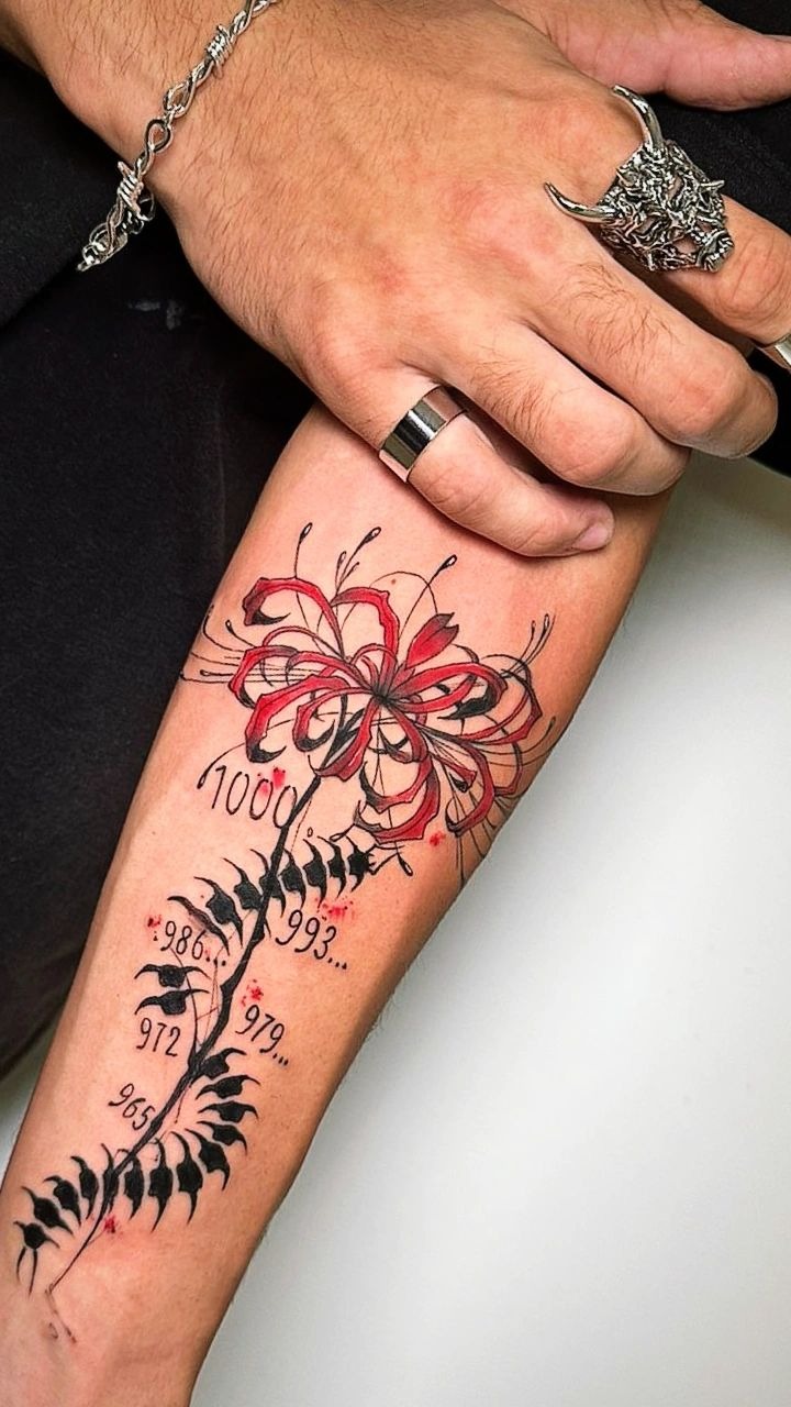 Kaneki and Red Spider Lily Fusion Tattoo Design