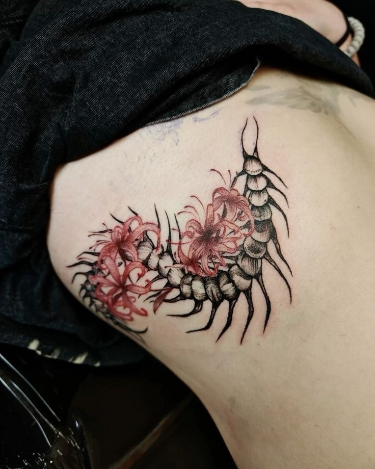 Kaneki with Lily Tattoo Block Tattoo Design
