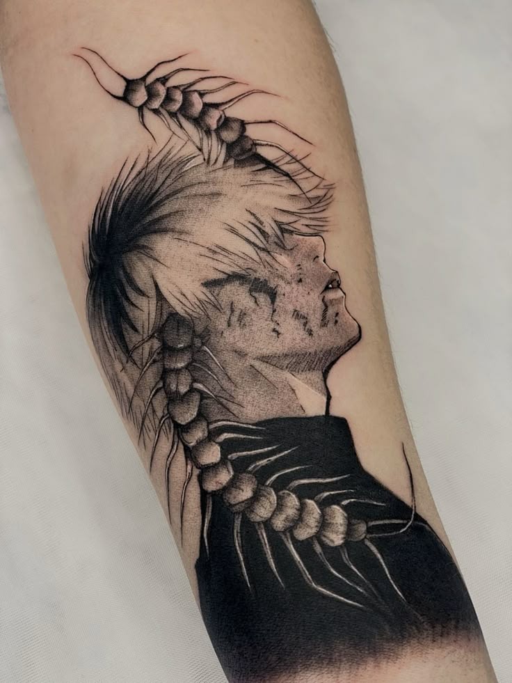 Spider Lily with Number Sequence Tattoo Design