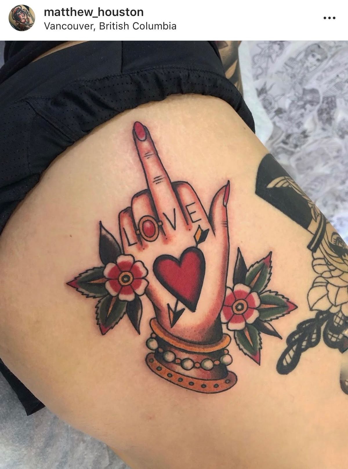 Love and Attitude Hand Gesture Tattoo Design