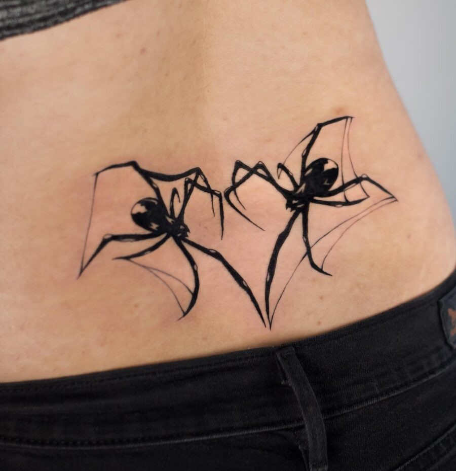 Edgy spider tattoo for unique tramp stamps Tattoo Design