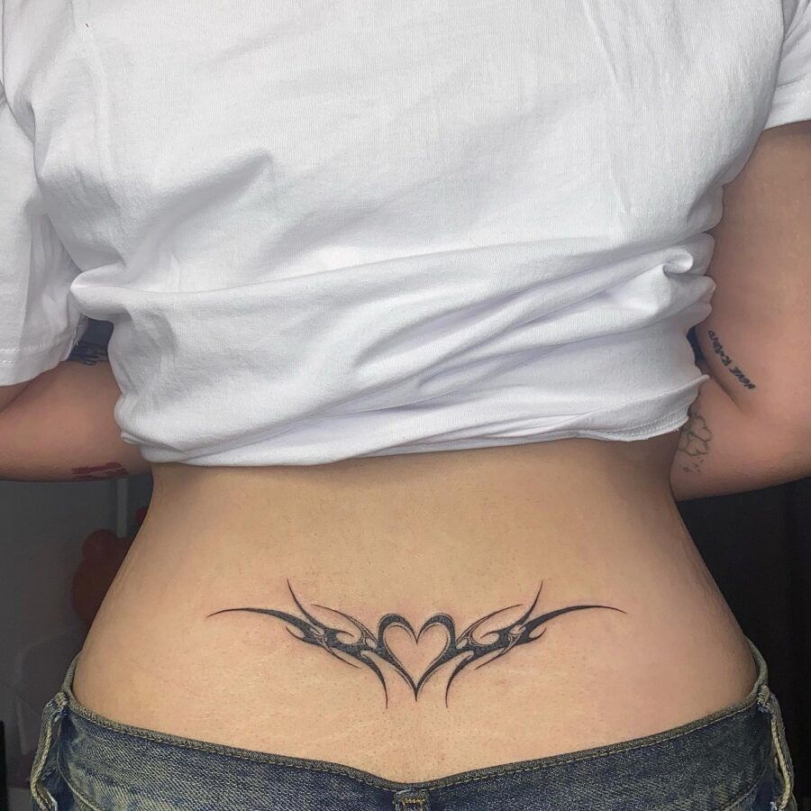 Stylish heart-shaped tribal tattoo design Tattoo Design