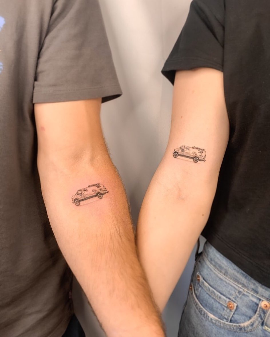 Charming tattoos for adventurous couples Tattoo Design