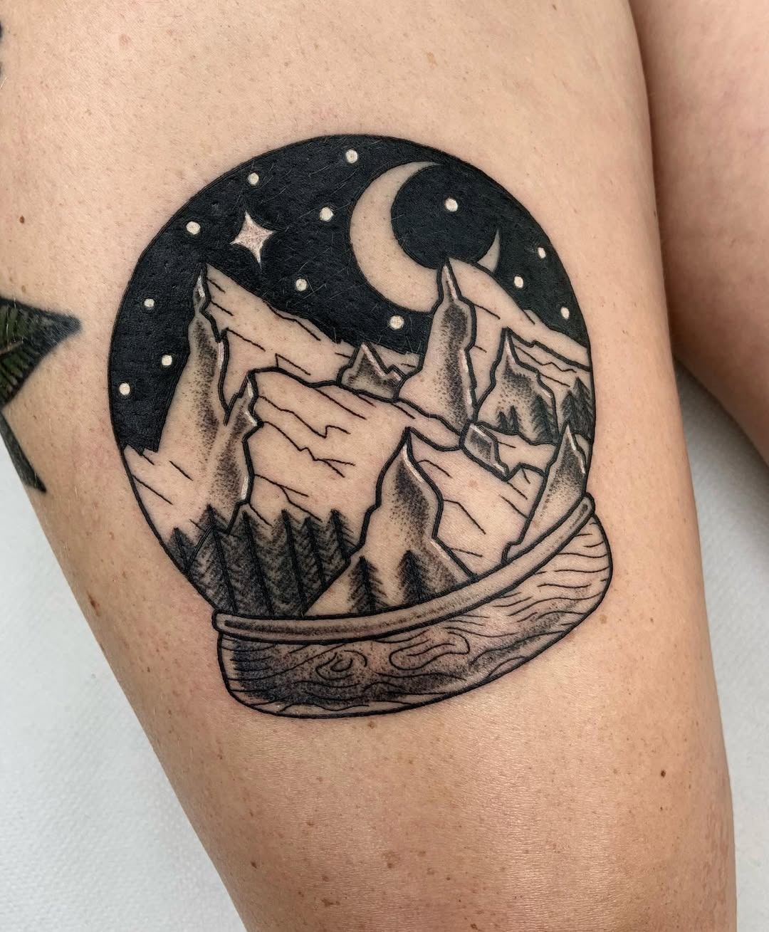 Stunning mountain landscape tattoo design for wanderers Tattoo Design