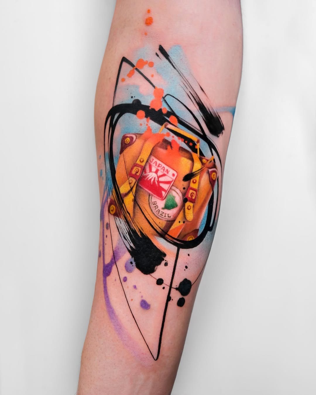 Vibrant Japan-themed travel tattoo design Tattoo Design
