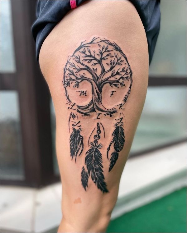 Dreamcatcher Tree of Life Tattoo Tattoo Design