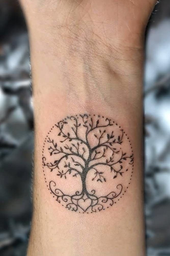 Small Wrist Tree of Life Tattoo Tattoo Design