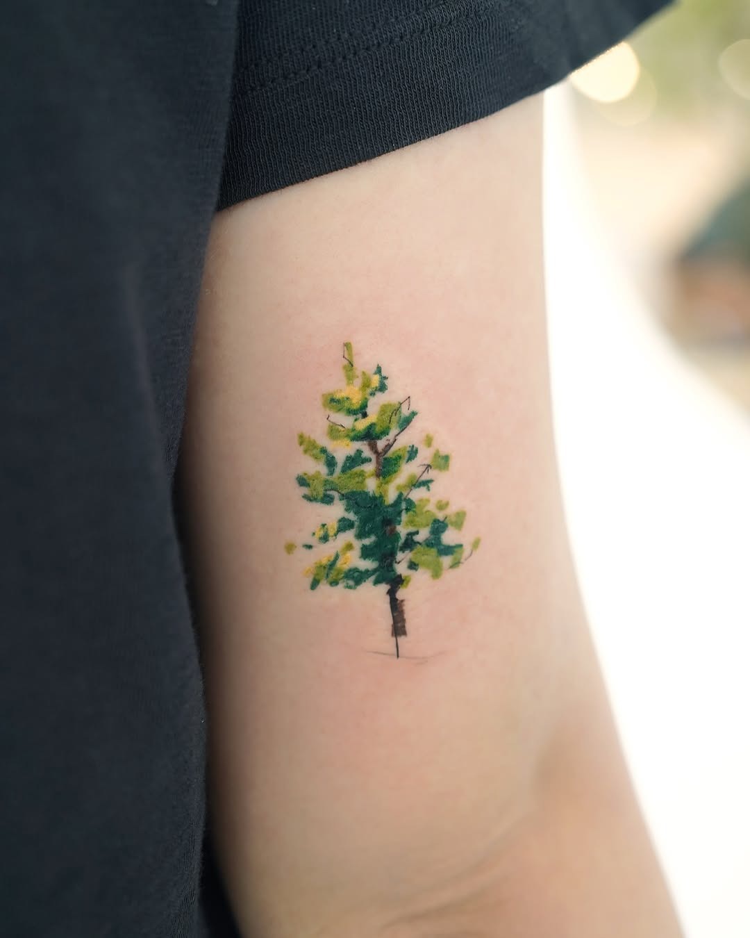 Artistic tree tattoo with cosmic elements Tattoo Design