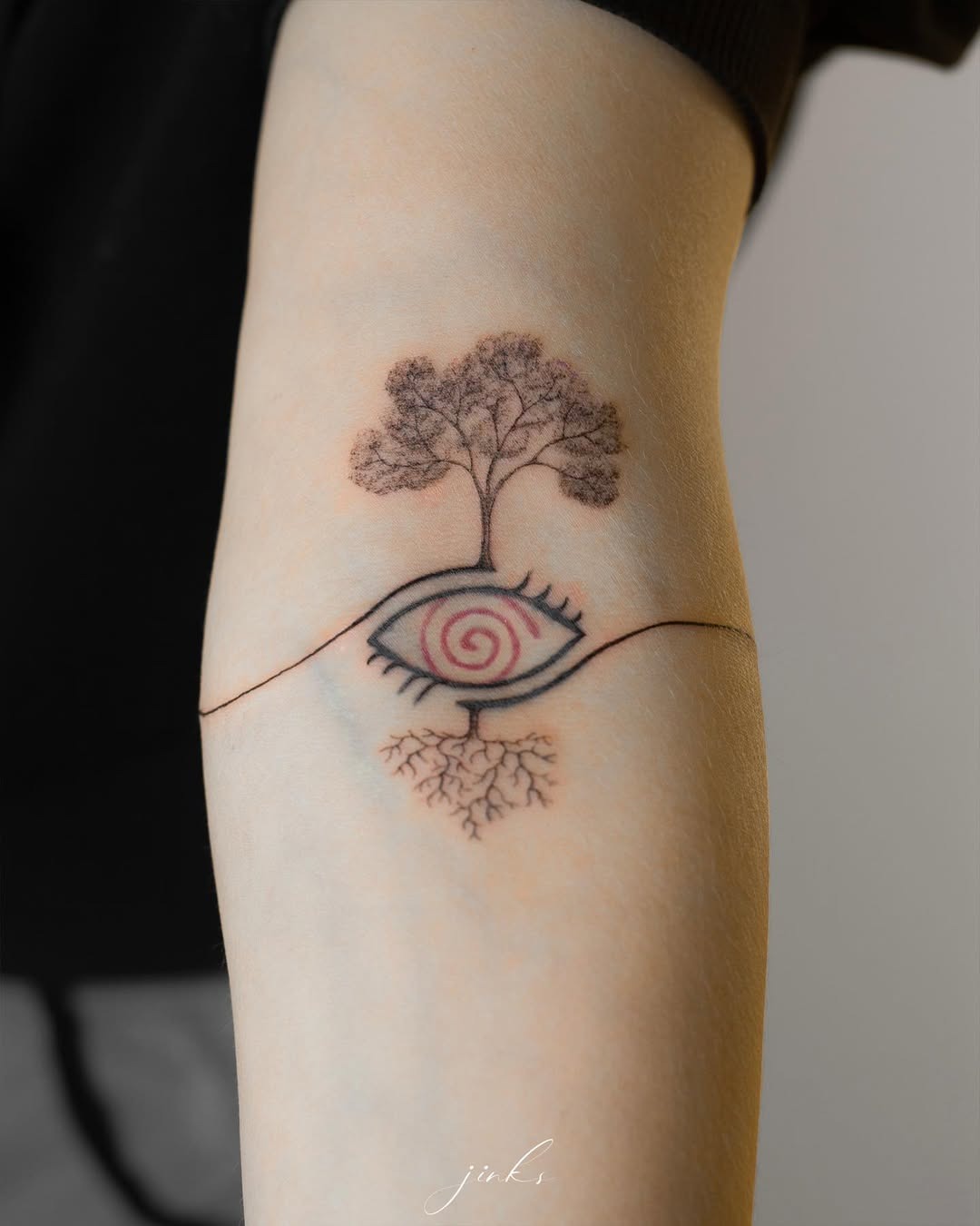 Intricate design merging nature and vision Tattoo Design
