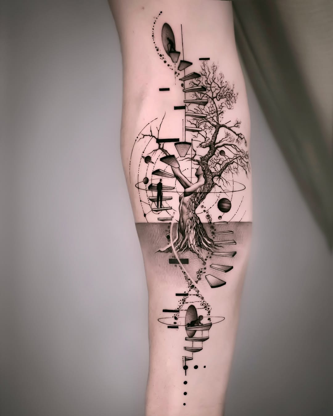 Unique tree tattoo with abstract elements Tattoo Design