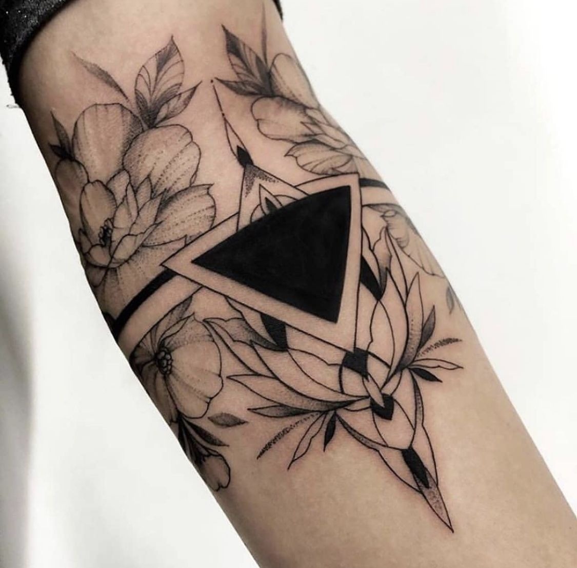 Bold Lotus Wedge Tattoo Design