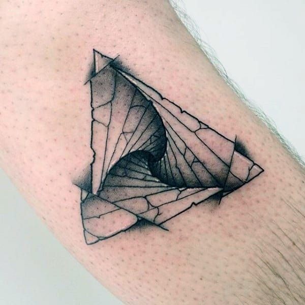Cracked Penrose Vortex Tattoo Design