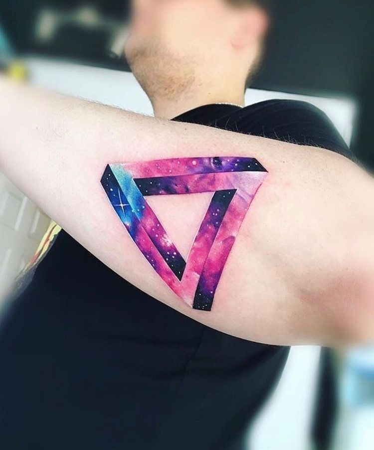 Galaxy Infinity Triangle Tattoo Design