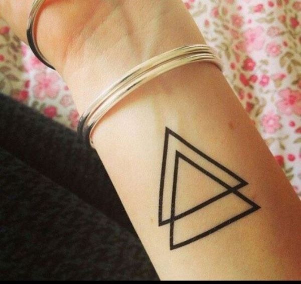 Overlap Minimal Double Tattoo Design