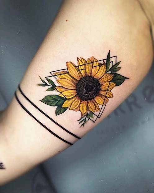 Sunflower Prism Tattoo Design
