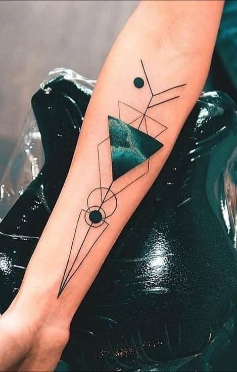Teal Vector Path Tattoo Design