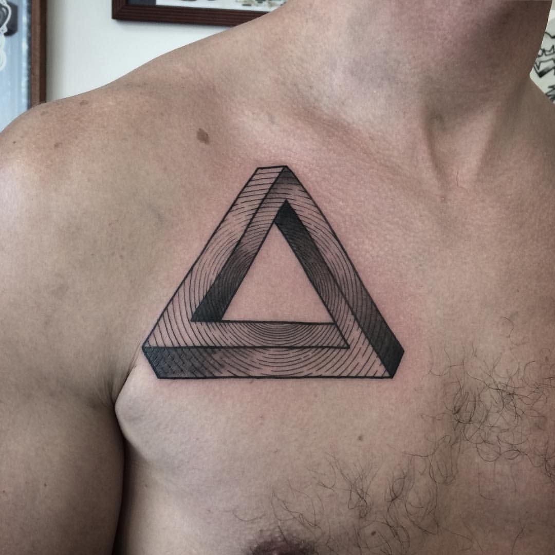 Woodline Penrose Chest Emblem Tattoo Design